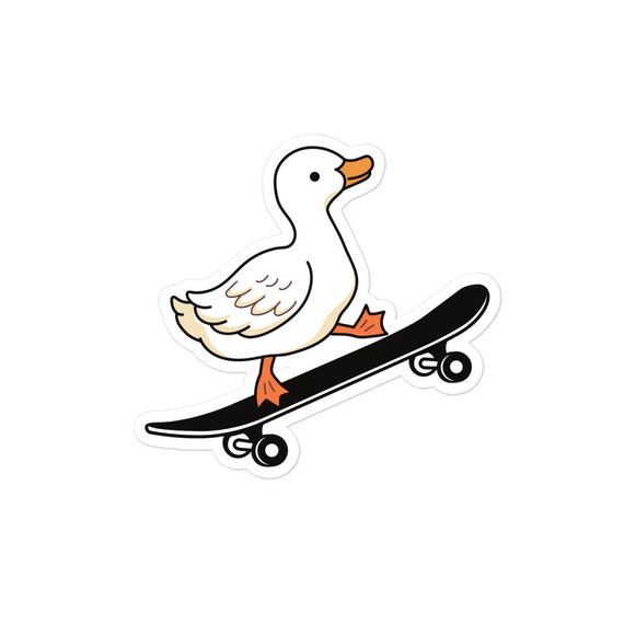 Skateboarding Duck Decal Sticker - Etsy UK