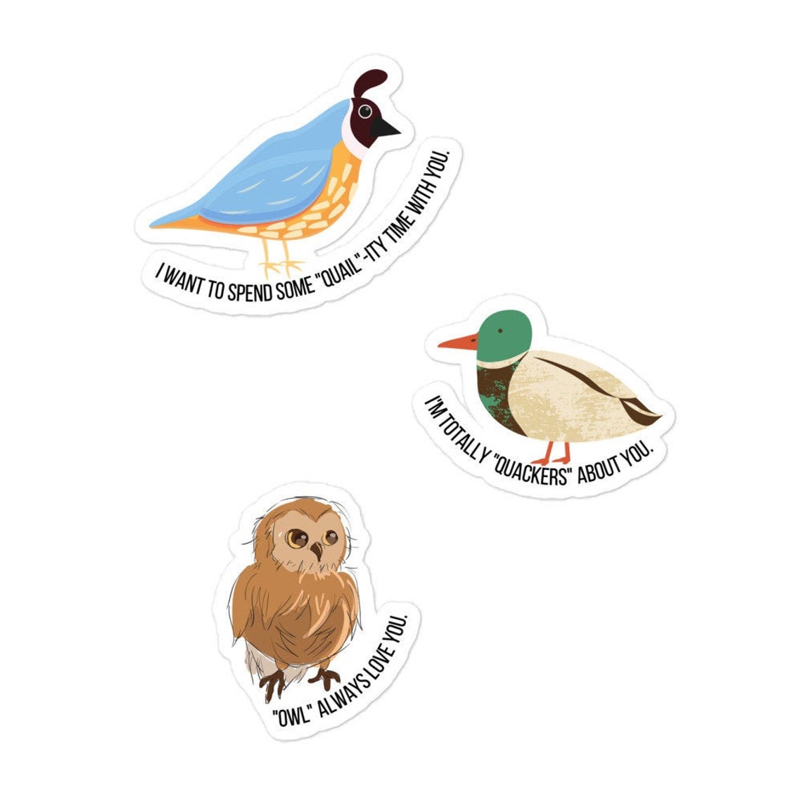 Bird Pun Sticker Sheet Bird Love Puns Valentines Bird Pun Etsy