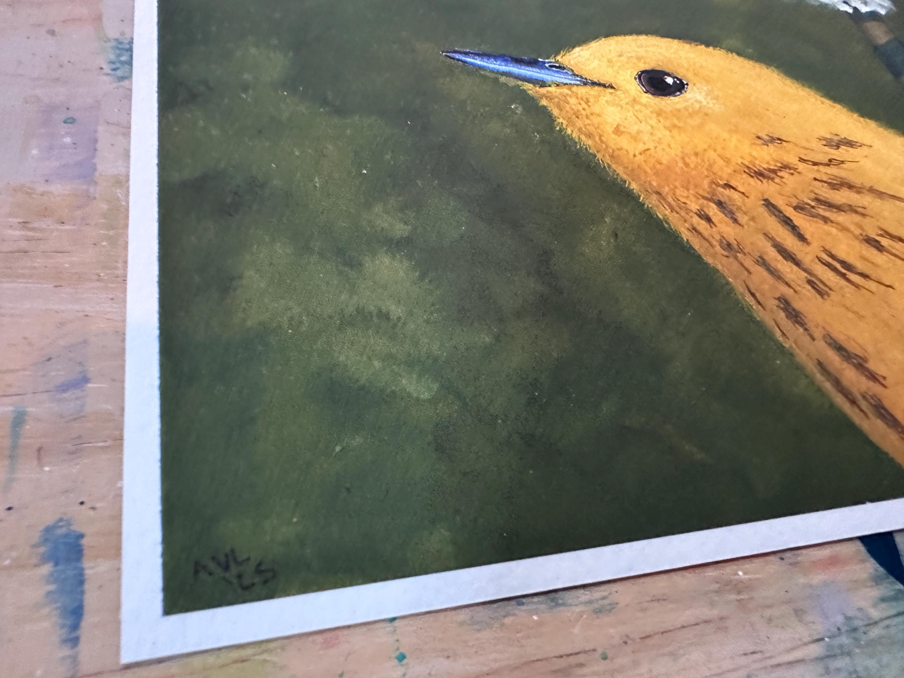 キイロアメリカムシクイの緑の絵画 8x8インチ ジクレープリント - Etsy