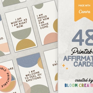 Printable Minimalist Affirmation Cards | Affirmation Deck Download | Self Love | Meditation Deck | Positive Affirmation | Mindfulness