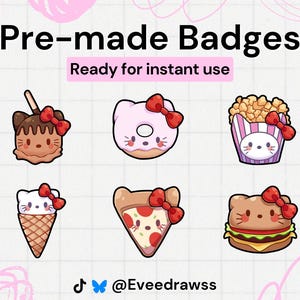 Cute plush aesthetic sub badges / bit badges For twitch streamers, youtubers, discord - instant digital download, cute twitch badges