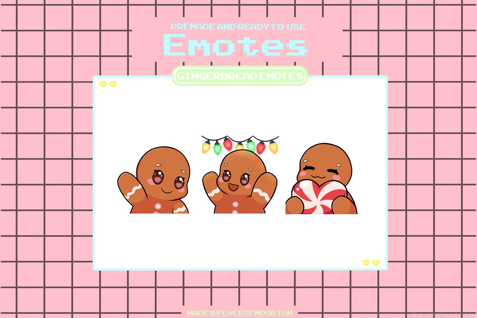 Cute Gingerbread Man Emotes / Emojis for Twitch Streamers Etsy