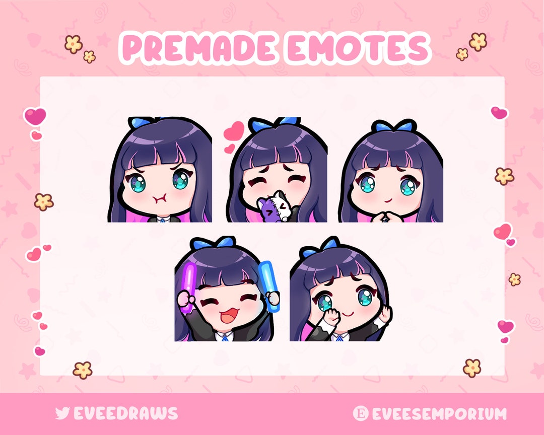 Cute Panty and Stocking Emotes / Emojis for Twitch Streamers, Youtubers