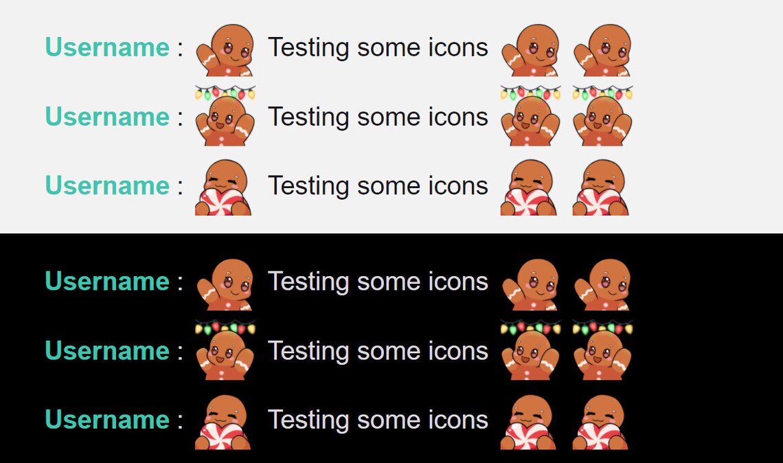 Cute Gingerbread Man Emotes / Emojis for Twitch Streamers Etsy