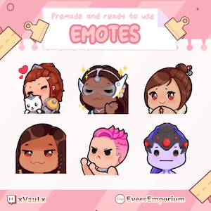 Cute overwatch emotes / Emojis For twitch streamers, youtubers, discord - instant digital download, overwatch twitch emotes, Zarya, mei, sym