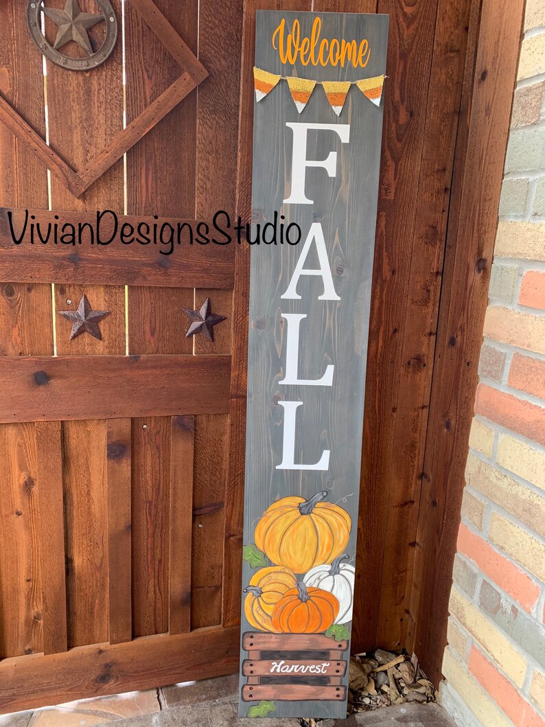 Fall Porch Leaner Fall Harvest Pumpkin Basket Fall Etsy