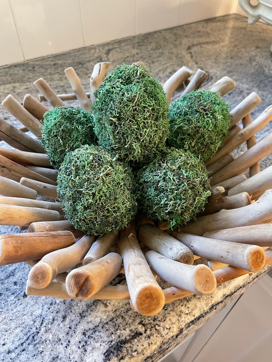 Moss Covered Easter Eggs, Easter Egg Bowl Centerpiece Filler, Rustic