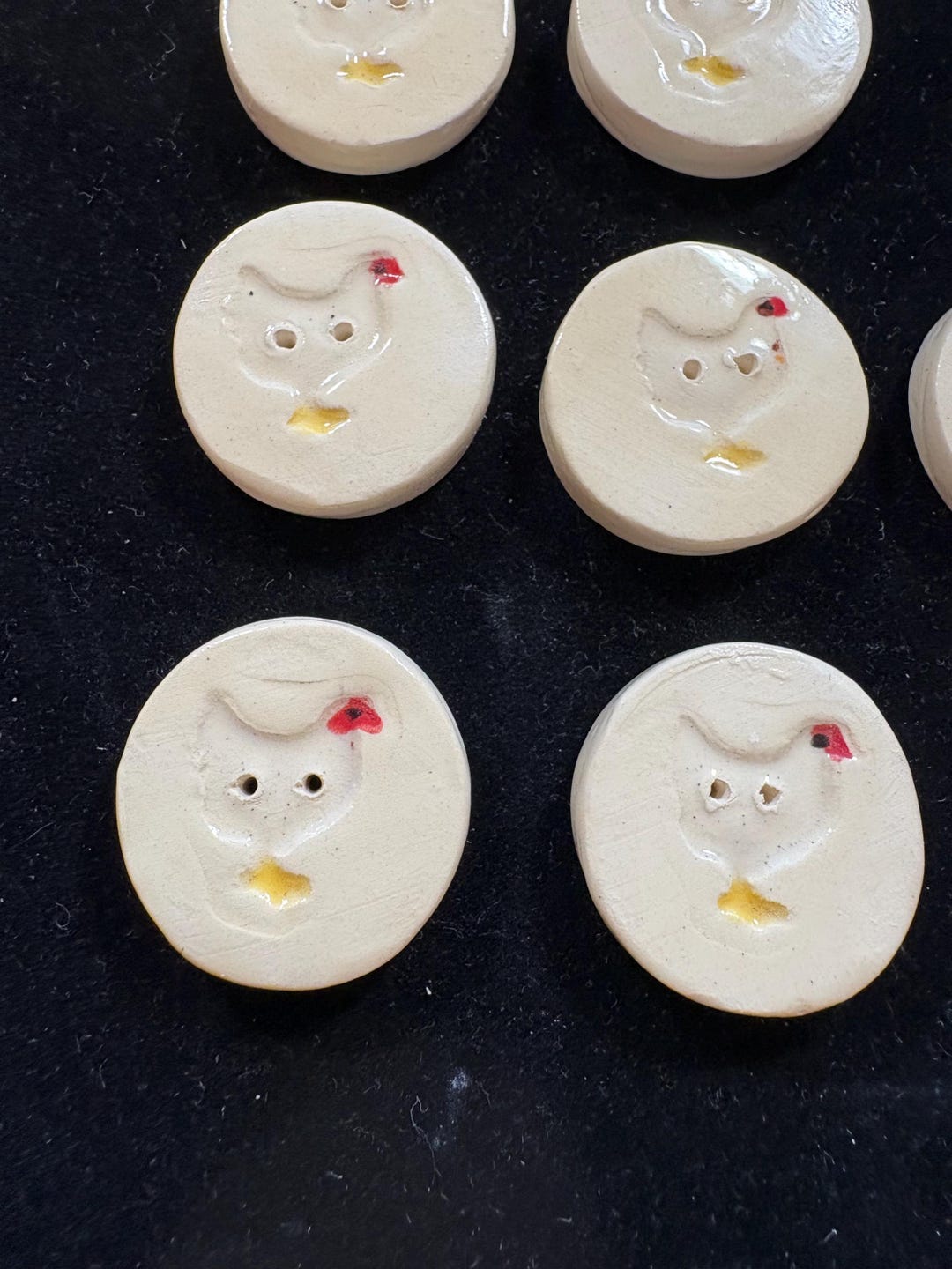 Poultry Buttons Chicken Ceramic Buttons - Etsy