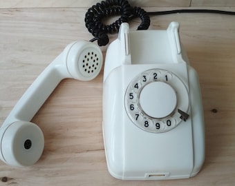 Vintage telephone set VEF TA-60. 1965, USSR in milk color.