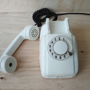 Vintage telephone set VEF TA-60. 1965, USSR in milk color.