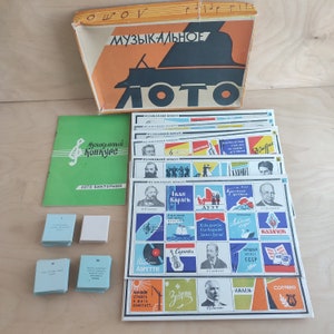 jeu pour enfants rare vintage "Concours de musique" (loto - quiz) Loto musical fabriqué en Ukraine 1968