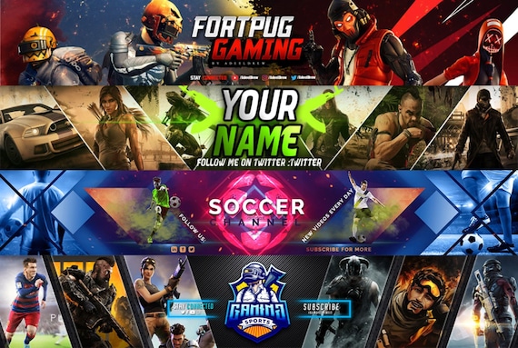 Design a twitch gaming banner, banner, twitter banner by