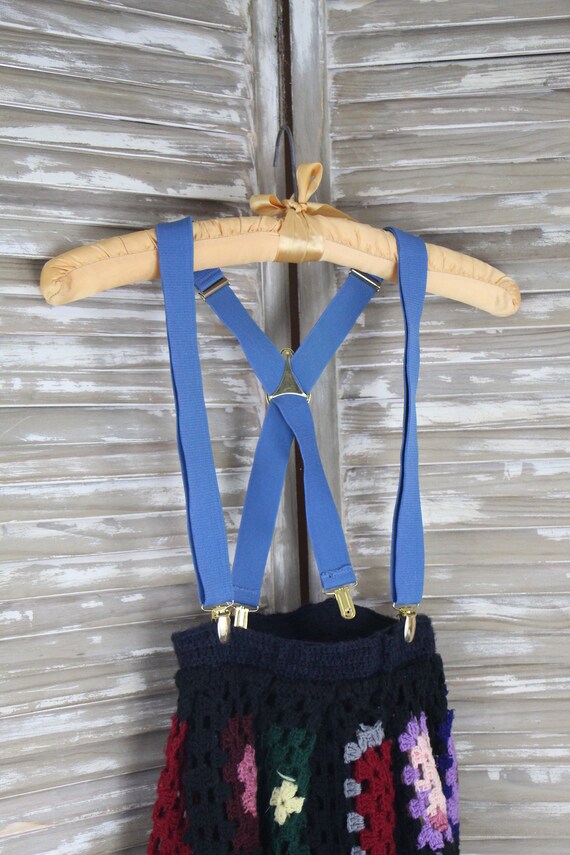 Vtg Bohemian Style Crochet Maxi Skirt with Suspen… - image 5