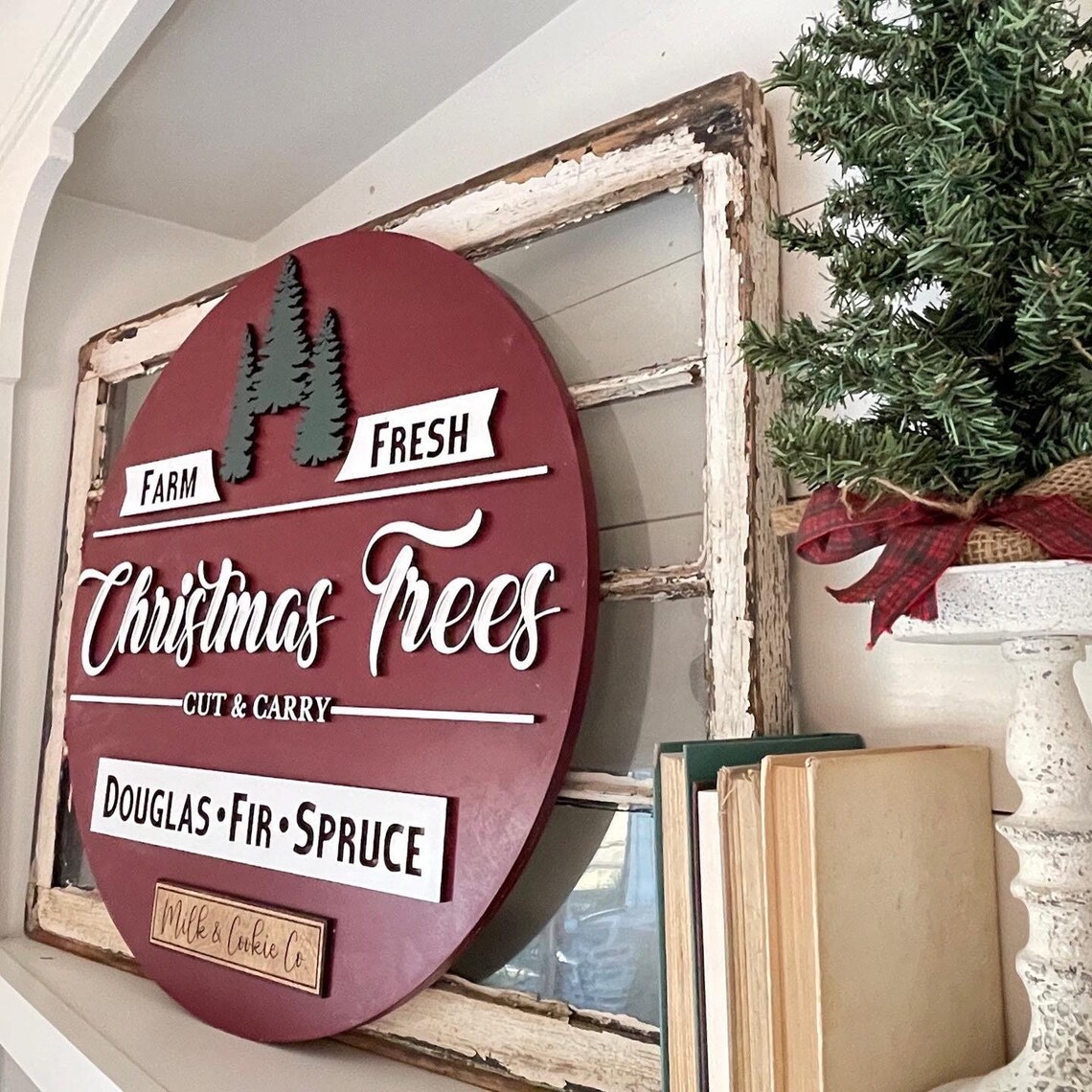 Christmas Tree Chalkboard Sign 3D Letter Cut &amp; Carry Douglas - Etsy
