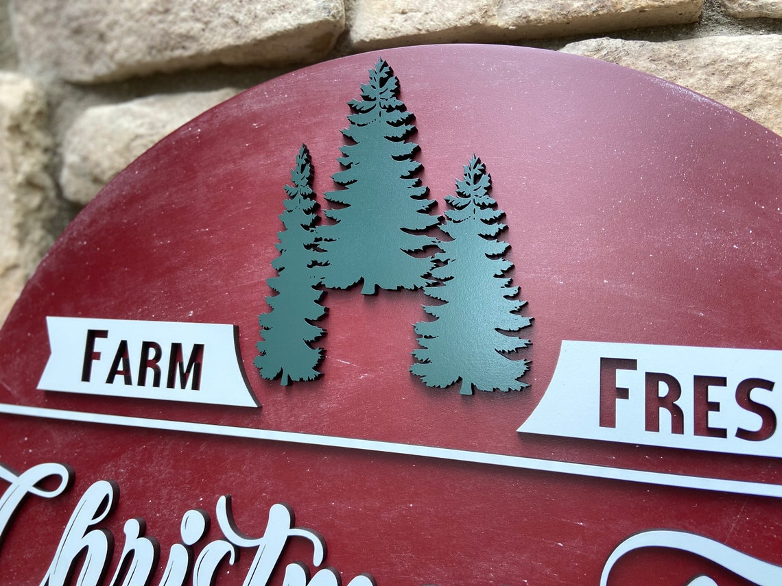 Christmas Tree Chalkboard Sign 3D Letter Cut &amp; Carry Douglas - Etsy