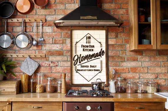 Homemade Kitchen Sign 3D Lettering & Utensils Served Daily - Etsy