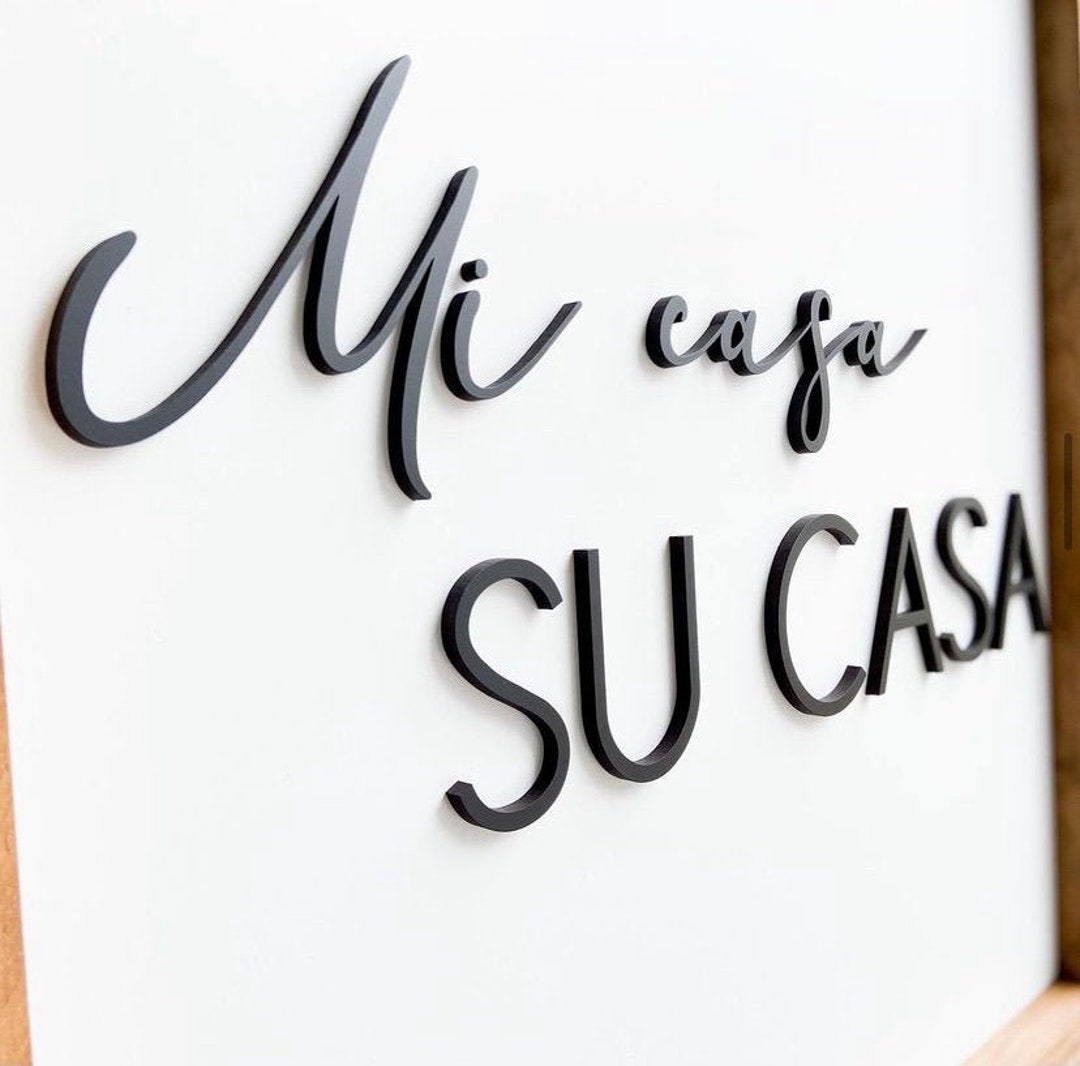 Mi Casa Su Casa 3D Sign Personalization Optional Custom Etsy