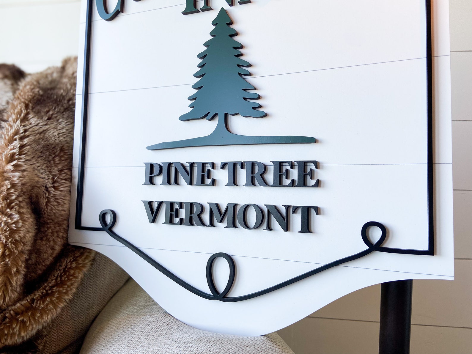 Columbia Inn Pine Tree Vermont 3D White Christmas Sign Etsy