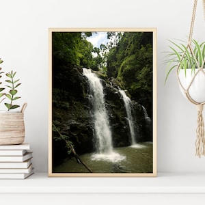 Three Bears Waterfall Photography | Close-Up Waterfall Printable Wall Art | Nature Digital Download | Forest Home Decor
