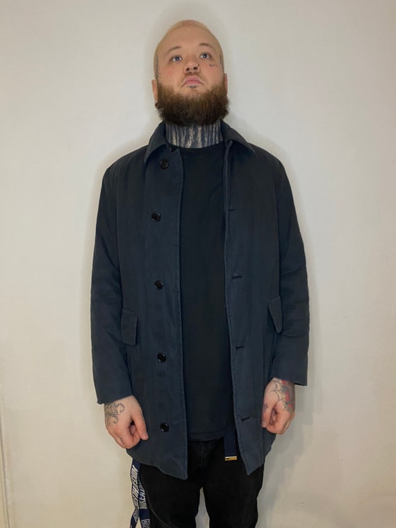 Vintage Mens Classic Coat Hugo Boss, Designer Blac