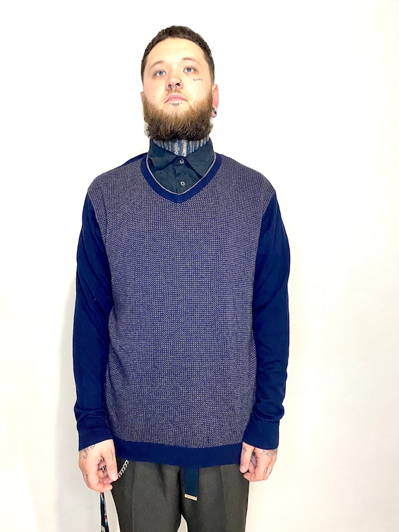 Blue Mens Pullover Jeff Banks Mens Sweater Solid M