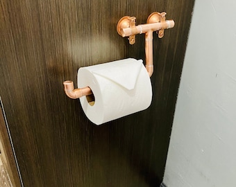 Handgemaakt FarmHouse koperen vloeipapier, dispenser, toiletrolhouder, toiletpapierhouder, rustiek decor, industriële afwerking
