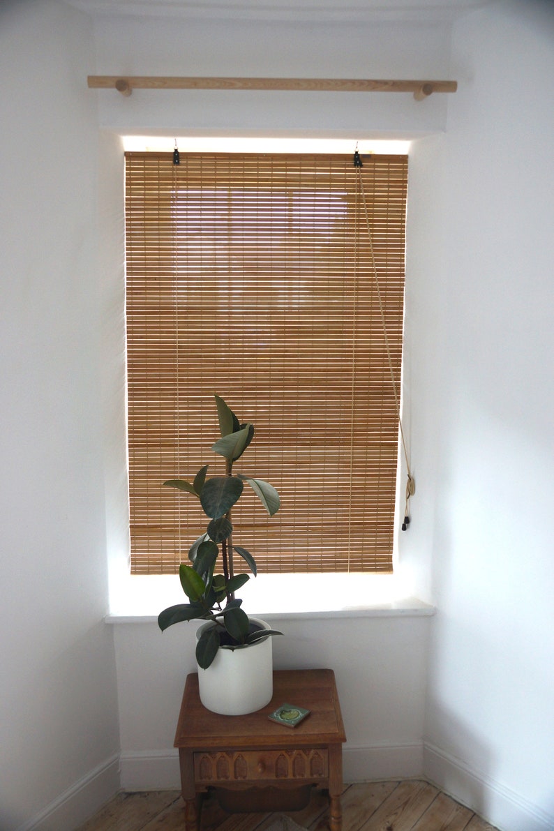 Handmade Oak Curtain Holder, curtain bracket, modern curtain holder, minimalist wooden curtain holder, wooden curtain pole and bracket. image 5