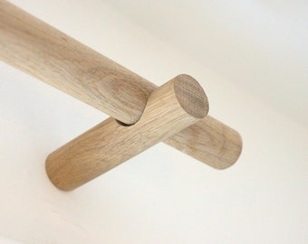 Handmade Oak Curtain Holder, curtain bracket, modern curtain holder, minimalist wooden curtain holder, wooden curtain pole and bracket.