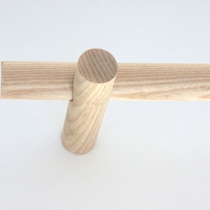 Handmade Ash Curtain Pole Bracket Set, Minimalist Style