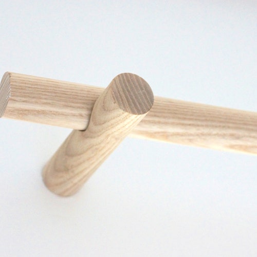 wooden curtain pole