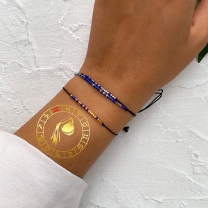 Aangepaste dierenriem morsecode armband | Sierlijk cadeau met zijden kralen voor liefhebbers en vrienden van astrologie