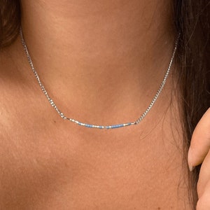 Gargantilla personalizada con nombre en código Morse, cadena de iniciales personalizada, delicada gargantilla minimalista de cuentas de acero.