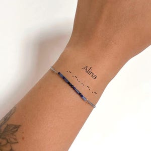 Pulsera de piedras preciosas con código Morse: joyería personalizada con mensaje oculto