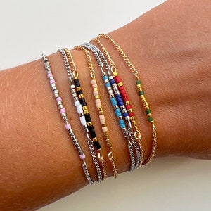 Morse code bracelet matching custom, Personalized chain dainty steel bead bracelet for couple