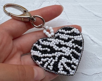 Zebra lover cadeau animal imprimé à la main bijoux esthétiques porte-clés