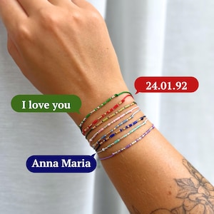 Bracciale con codice Morse con messaggio segreto - Regalo "Ti amo" per lui o per lei, gioielli personalizzati per coppie, braccialetto politico "Fanculo Trump"