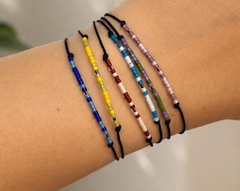 Personalized Morse Code Bracelet, Colorful Hidden Message Jewelry, Custom Name Bead Bracelet,  Friendship Gift