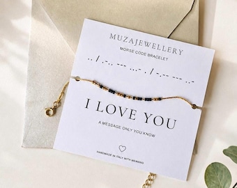 Personalized Morse Code Bracelet – Custom Hidden Message Bracelet, Secret Gift for Her or Him