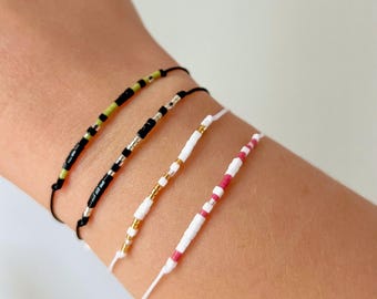 Personalized Morse Code Bracelet | Secret hidden Message Beaded Jewelry | Custom Minimalist Friendship Gift