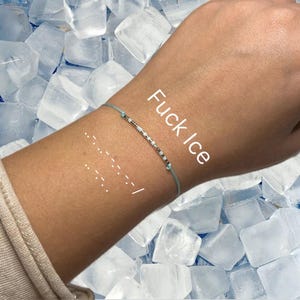 Abschaffen ICE Morse-Code-Armband, Widerstand Schmuck geheime Nachricht, Anti-Trumpf-Protest-Accessoire solidarität Geschenk, fuck ICE