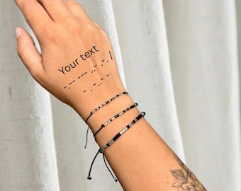 Morse Code Bracelet – Personalized Friendship Bracelet, Secret Message Jewelry