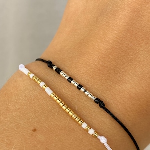 Ensemble de bracelets code Morse assortis pour couples, cadeau personnalisé pour petit ami, bracelet pour couple personnalisable image 2