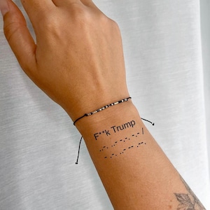 FDT-morsecodearmband, sieraden met verborgen bericht, geheim politiek cadeau, protestarmband, vriendschapssieraden met kralen