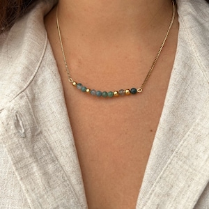 Collar con nombre en código Morse personalizado, cadena de iniciales personalizada, delicada gargantilla de cuentas de acero