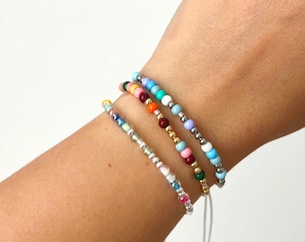 Colorful Morse Code Bracelet, Personalized Hidden Message Jewelry, Custom Gift