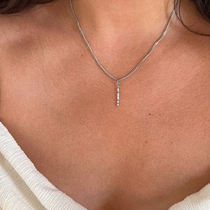 Collar con nombre en código Morse, personalizado, con iniciales, gargantilla de cuentas, cadena delicada de acero inoxidable, regalo