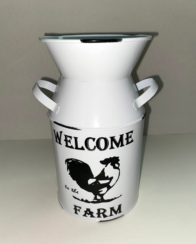 Farmhouse Milk Jug Farmhouse Decor Country Milk Jug Rooster Etsy