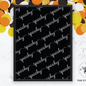Cursive Spooky Pattern | Digital Download | Printable | Halloween | Trick or Treat | Calligraphy | Decor | DIY | Instant Download | Pumpkins