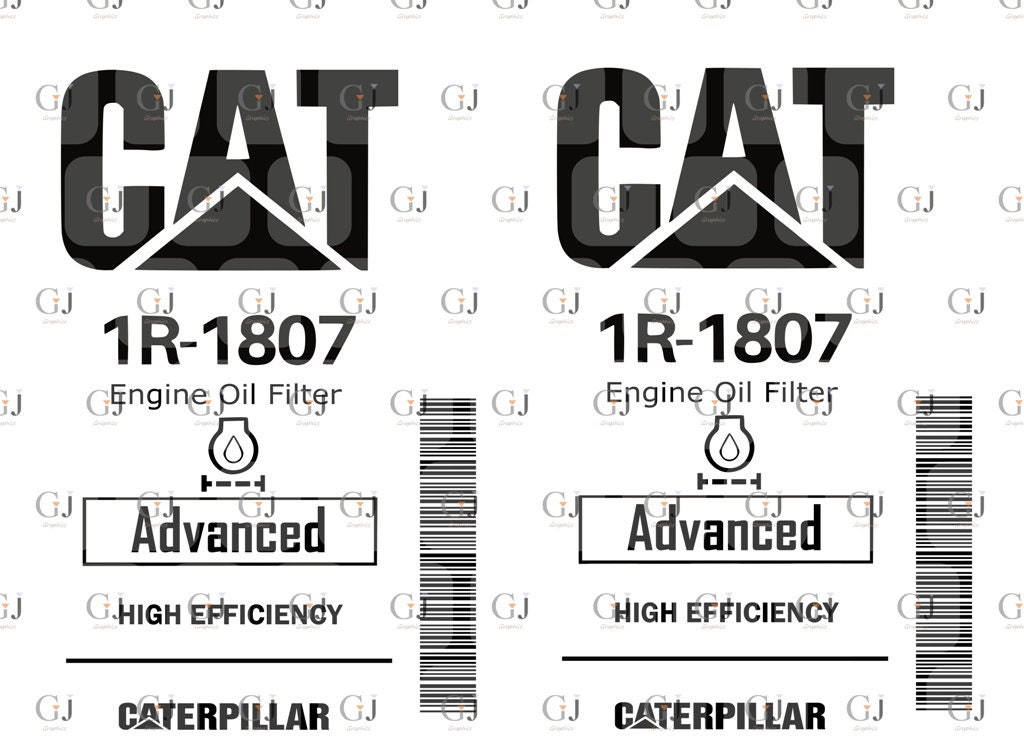 Download Cat Oil Filter Svg File Label 1807 Caterpillar Motor Engine Etsy