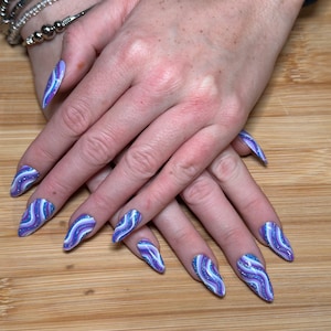 Gel X press On Nails- swirly glitter